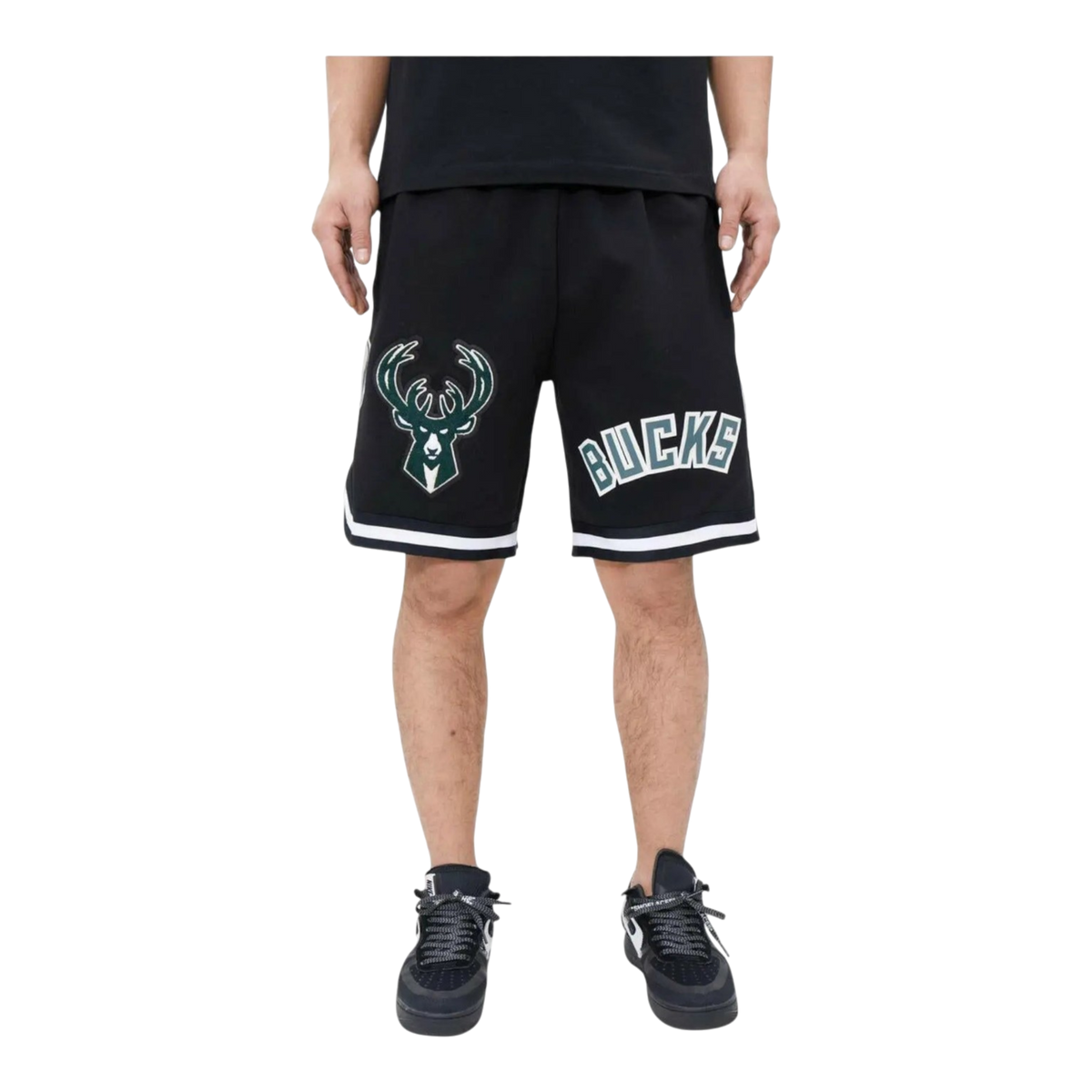 Pro Standard Milwaukee Bucks Classic Chenille Men's Shorts — Black – product view 1