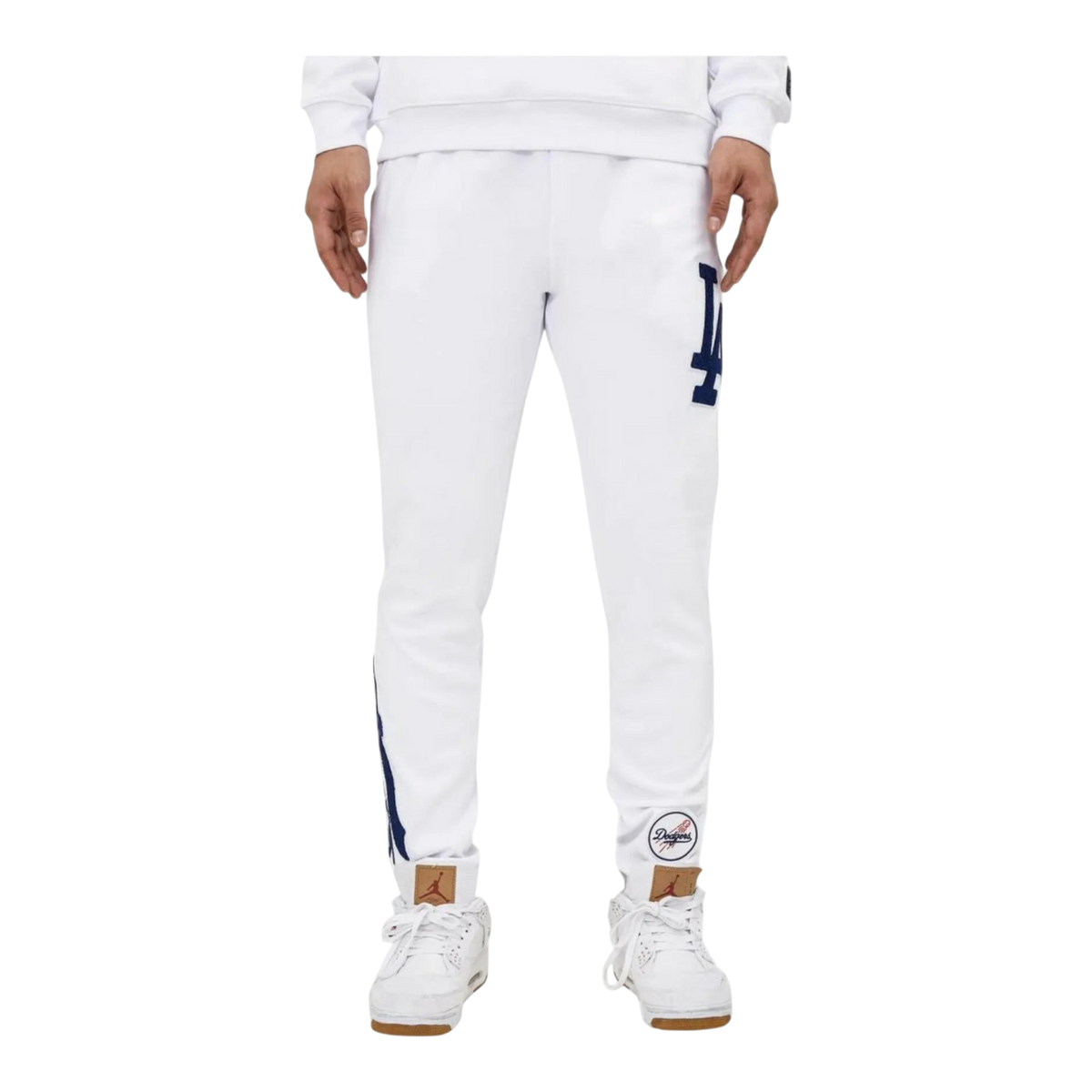 Pro Standard Los Angeles Dodgers Logo Men's Jogger Pants — White – product view 1