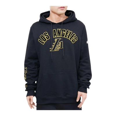Pro Standard NBA Los Angeles Lakers Stacked Logo Men's Hoodie — Black – product view 1