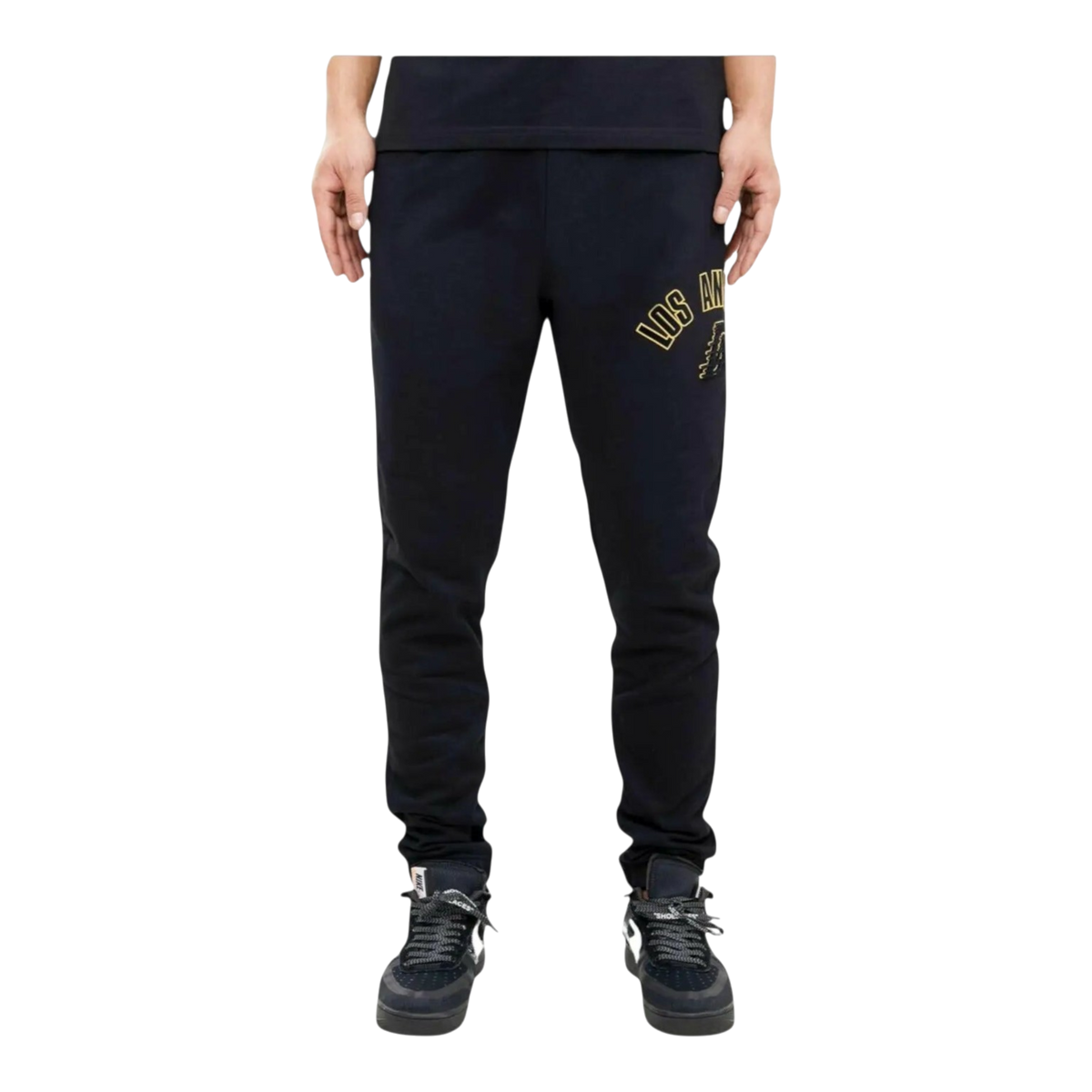 Pro Standard NBA Los Angeles Lakers Stacked Logo Men's Sweatpants — Black – product view 1