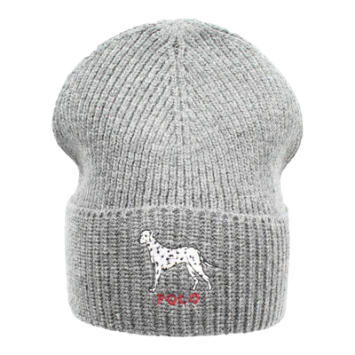 Polo Ralph Lauren Dalmatian Dog Knit Cuffed Beanie Hat Charcoal – product view 1