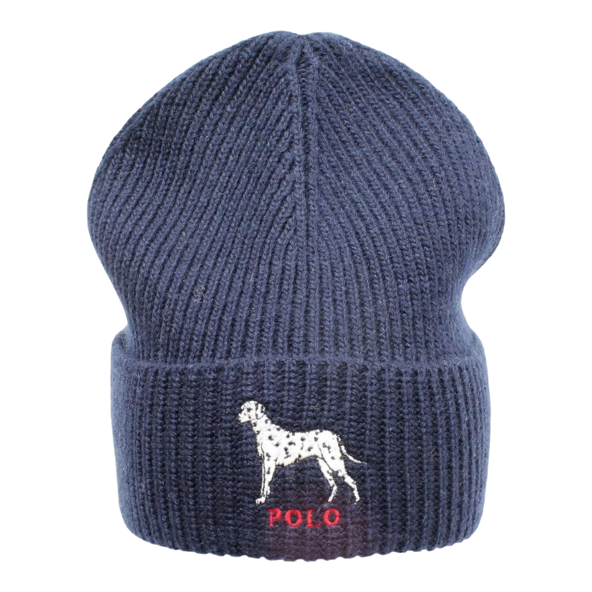 Polo Ralph Lauren Dalmatian Dog Knit Cuffed Beanie Hat Navy – product view 1