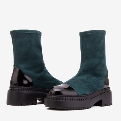 Vinci Leather The Sorella Deep Teal Suede Leather Women’s Boot – product view 5