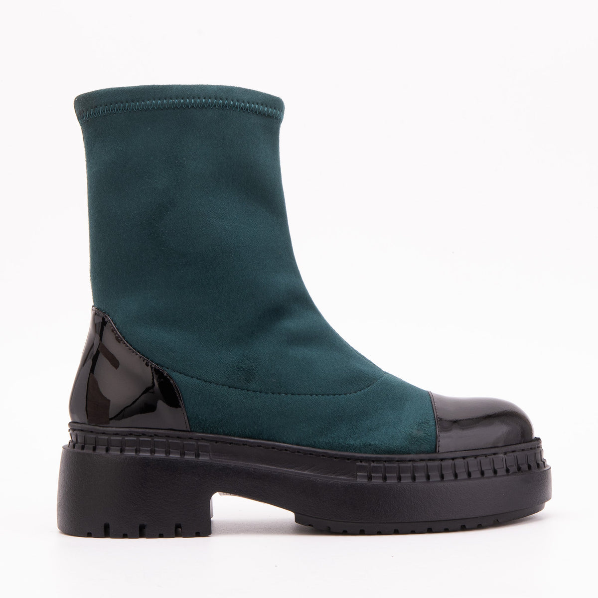 Vinci Leather The Sorella Deep Teal Suede Leather Women’s Boot – product view 1