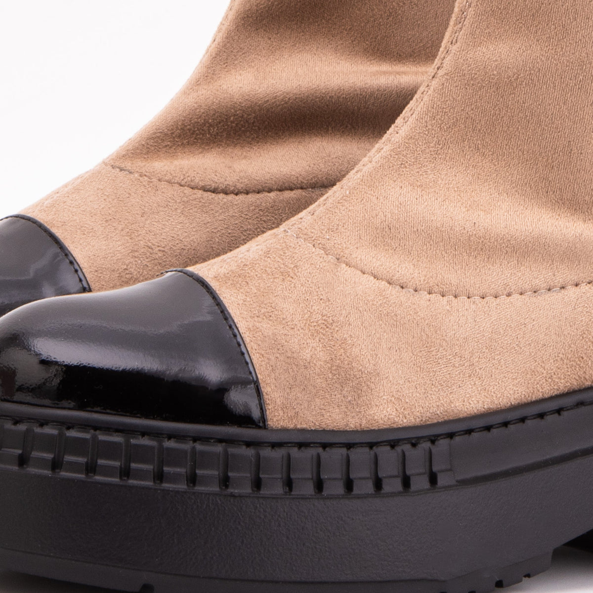 Vinci Leather The Sorella Black Tip Beige & black Suede Leather Women’s Boot – product view 3