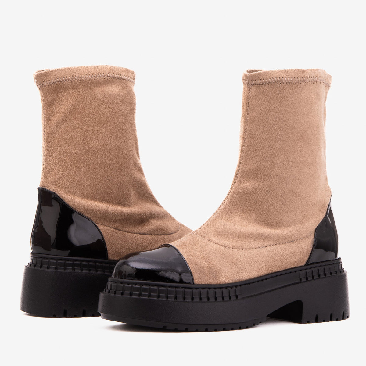Vinci Leather The Sorella Black Tip Beige & black Suede Leather Women’s Boot – product view 5