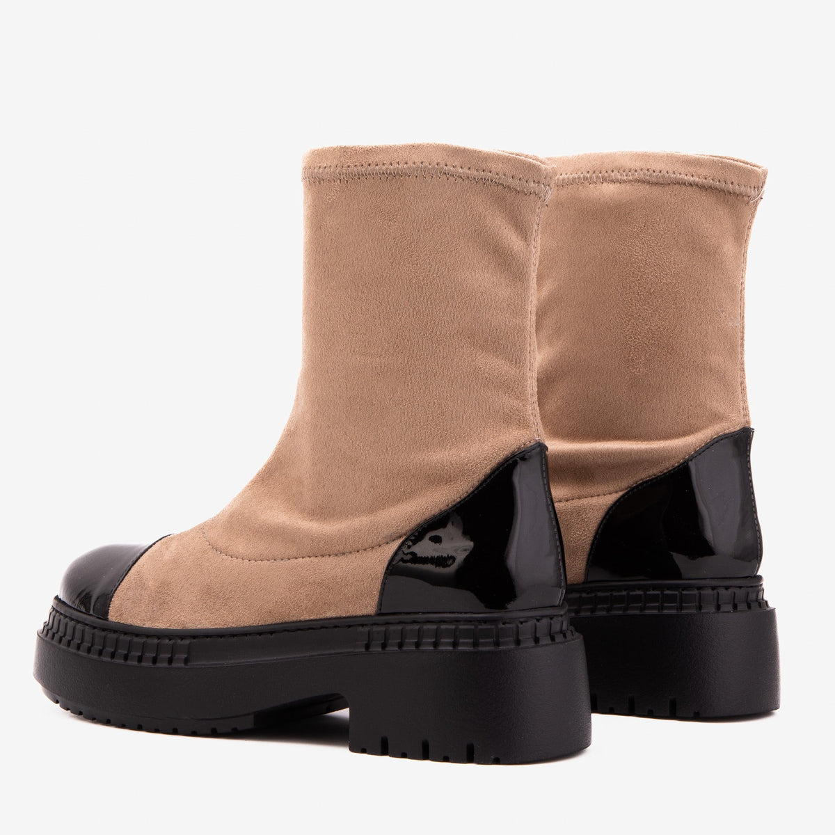 Vinci Leather The Sorella Black Tip Beige & black Suede Leather Women’s Boot – product view 4
