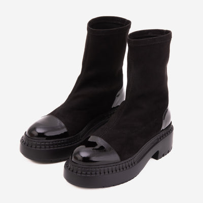Vinci Leather The Sorella Black Tip Suede Leather Women’s Boot – product view 6
