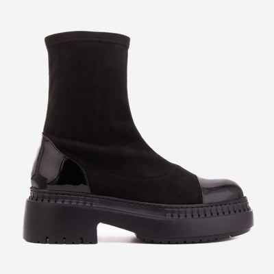 Vinci Leather The Sorella Black Tip Suede Leather Women’s Boot – product view 1