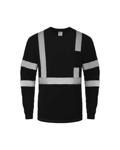 Kiwi High Visibility ANSI/ISEA 107-2020 Reflector Black Long Sleeve Safety Shirt [73300]