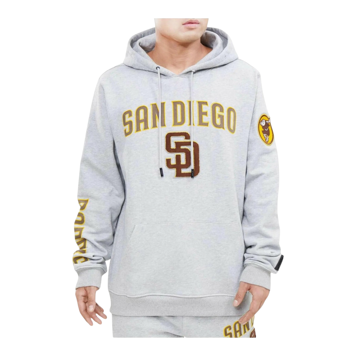 Pro Standard MLB San Diego Padres Stacked Logo Pullover Men's Hoodie - Heather Grey – product view 1