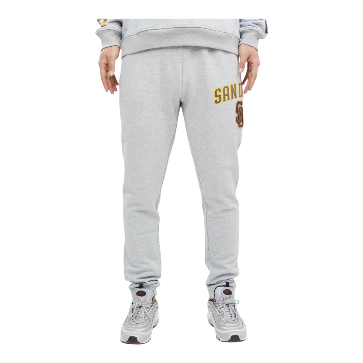 Pro Standard MLB San Diego Padres Stacked Logo Men's Sweatpants — Heather Grey – product view 1