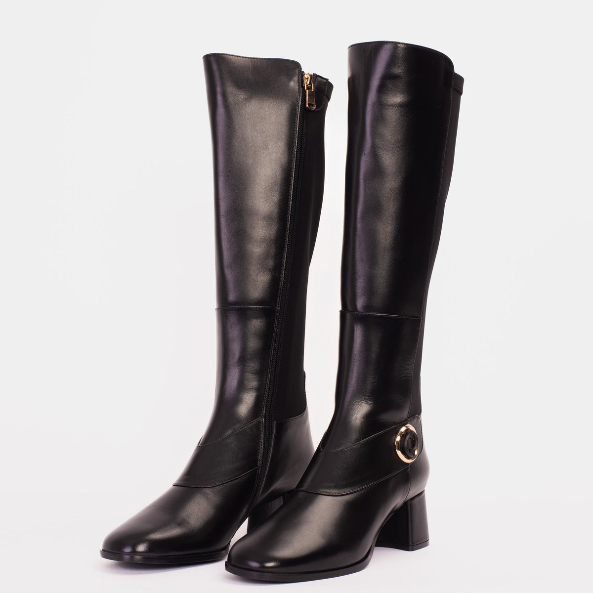 Vinci Leather The Windsor Black Leather Knee High Women Boot – product view 2