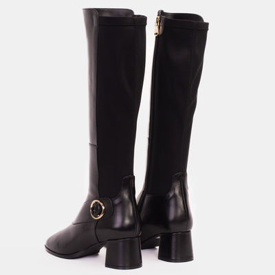 Vinci Leather The Windsor Black Leather Knee High Women Boot – product view 4