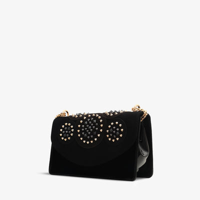 The Infanta Black Spike Leather Handbag
