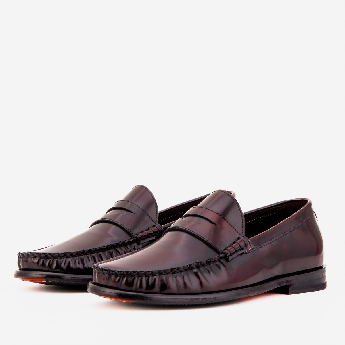 Vinci Leather The Belmont Burgundy Polished Leather Men Loafer – product view 2