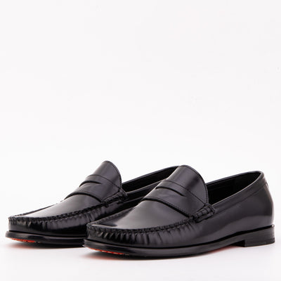 Vinci Leather The Belmont Black Polished Leather Men Loafer – product view 2