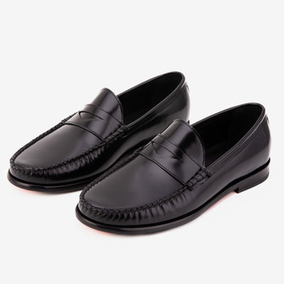 Vinci Leather The Belmont Black Polished Leather Men Loafer – product view 4