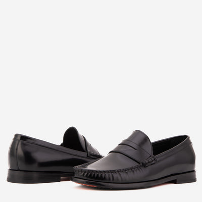 Vinci Leather The Belmont Black Polished Leather Men Loafer – product view 5