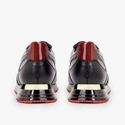 The Rialto Black & Red Patent Leather Men Sneaker