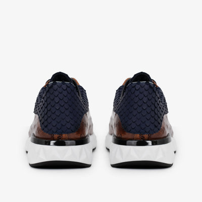 The Caesars Navy & Tan Leather Men Sneaker