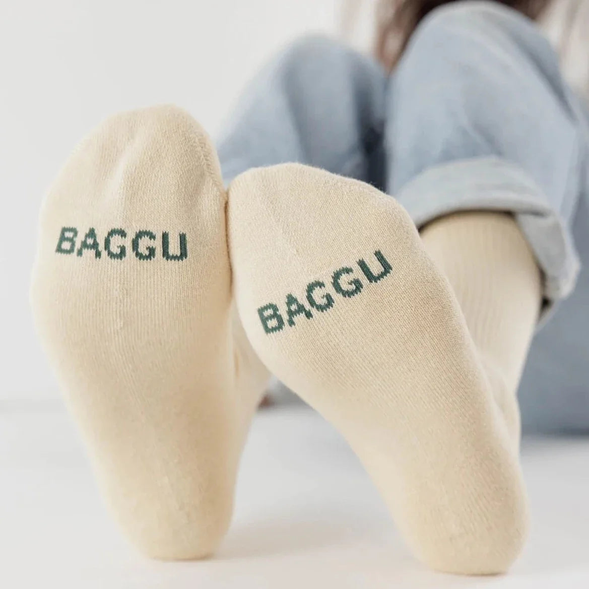 Baggu Ribbed Sock - Ecru