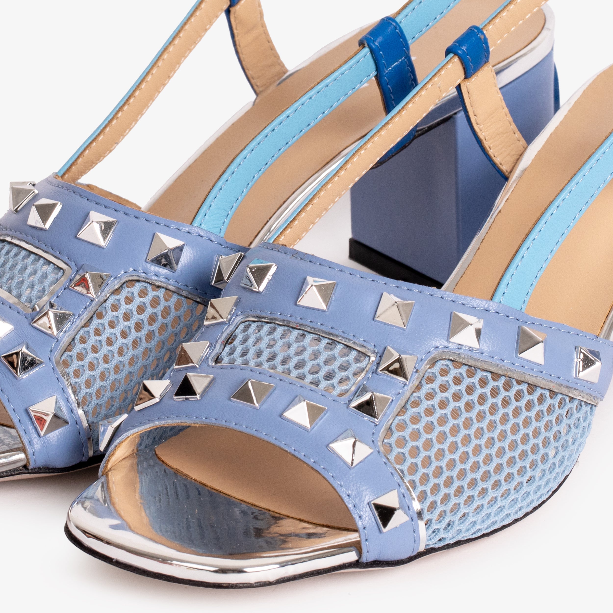 The Linea Blue Leather Women Slingback Sandal