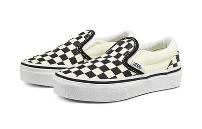 Vans Classic Kids' Sneakers — Black/White/Checkerboard