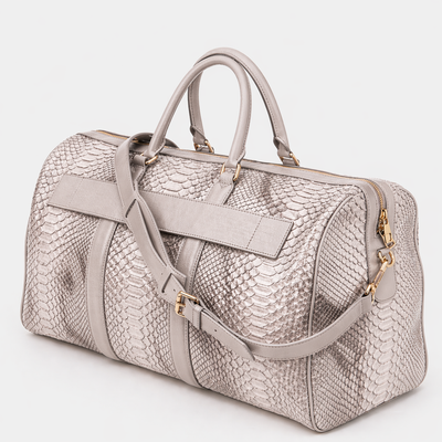 The Velar Nutural  Hand-Painted Python Leather Weekender Bag