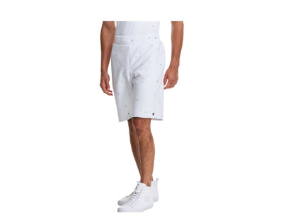 Champion C Life Reverse Weave Paint Splatter Men's Shorts — White