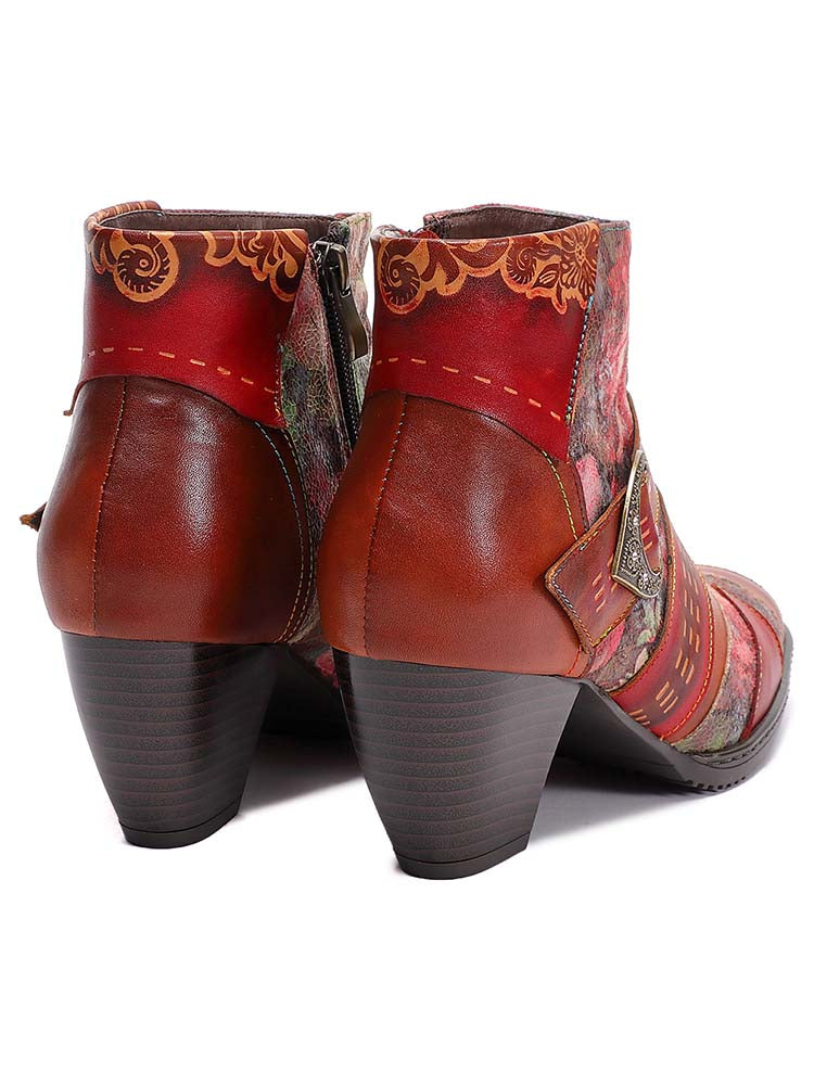 Annika Flower Handmade Leather Ankle Boots – product view 5
