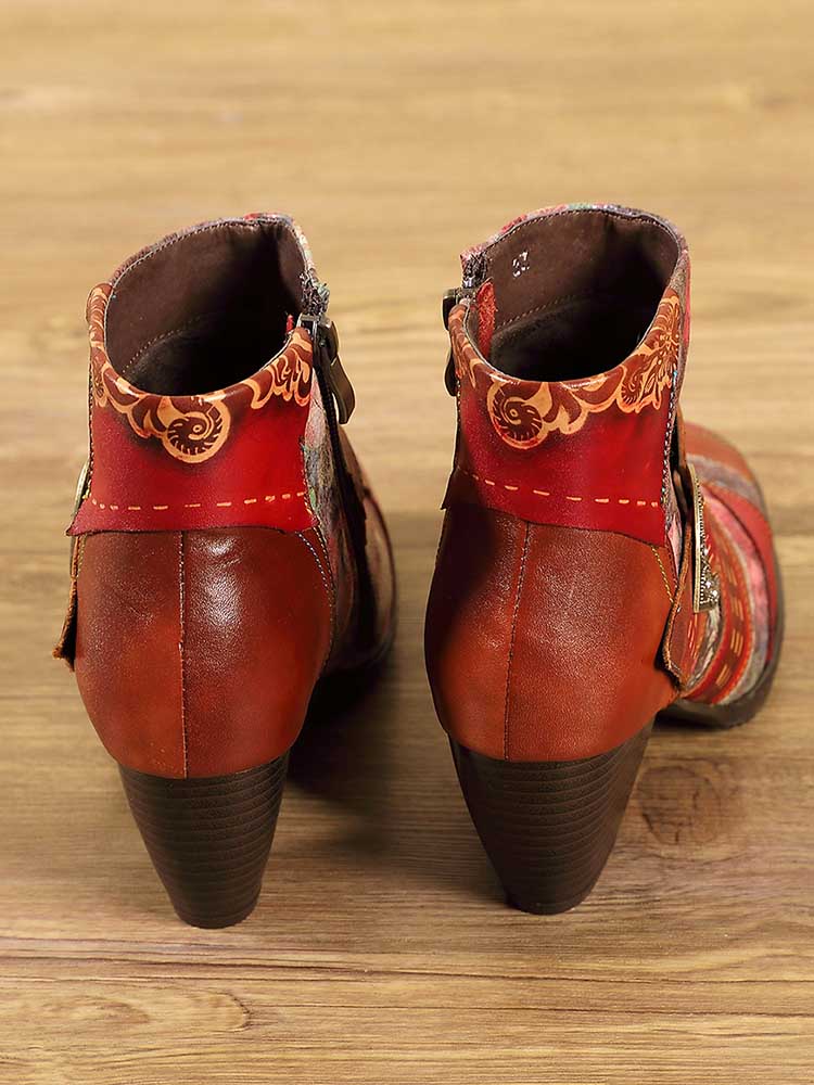 Annika Flower Handmade Leather Ankle Boots – product view 15