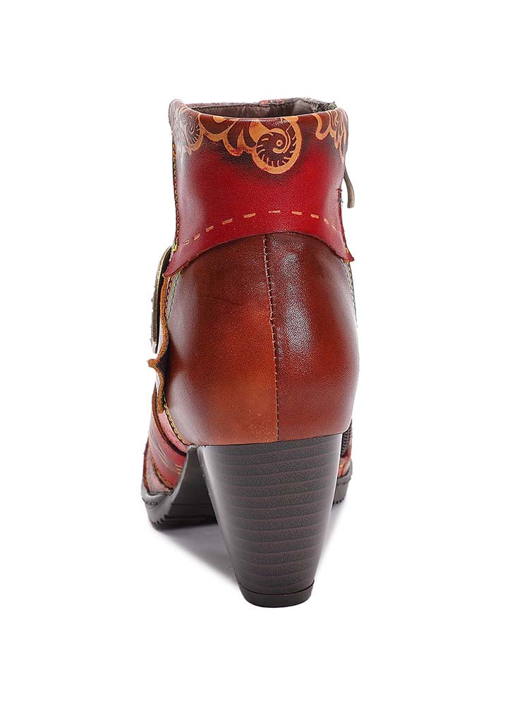 Annika Flower Handmade Leather Ankle Boots – product view 8
