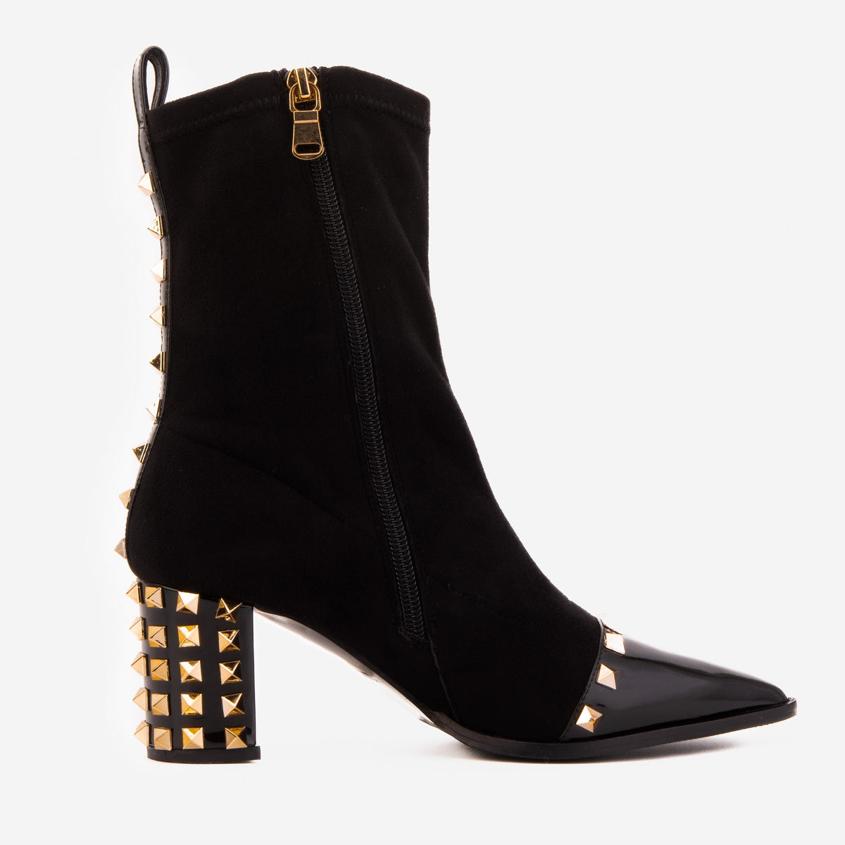 Vinci Leather The Amethyst Studded Black Suede Leather Women’s Boot – product view 7