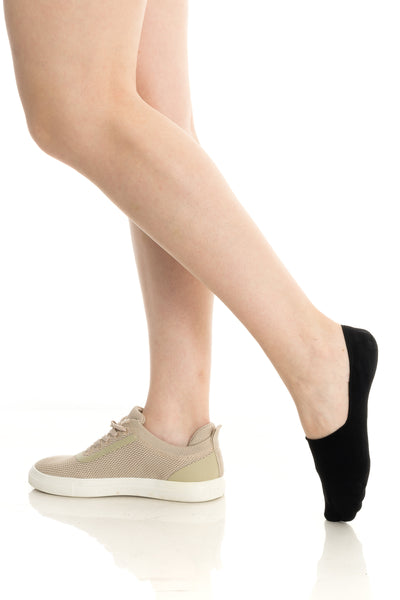 Women’s Bamboo No-Show Socks 6-Pack, White, Pink & Black