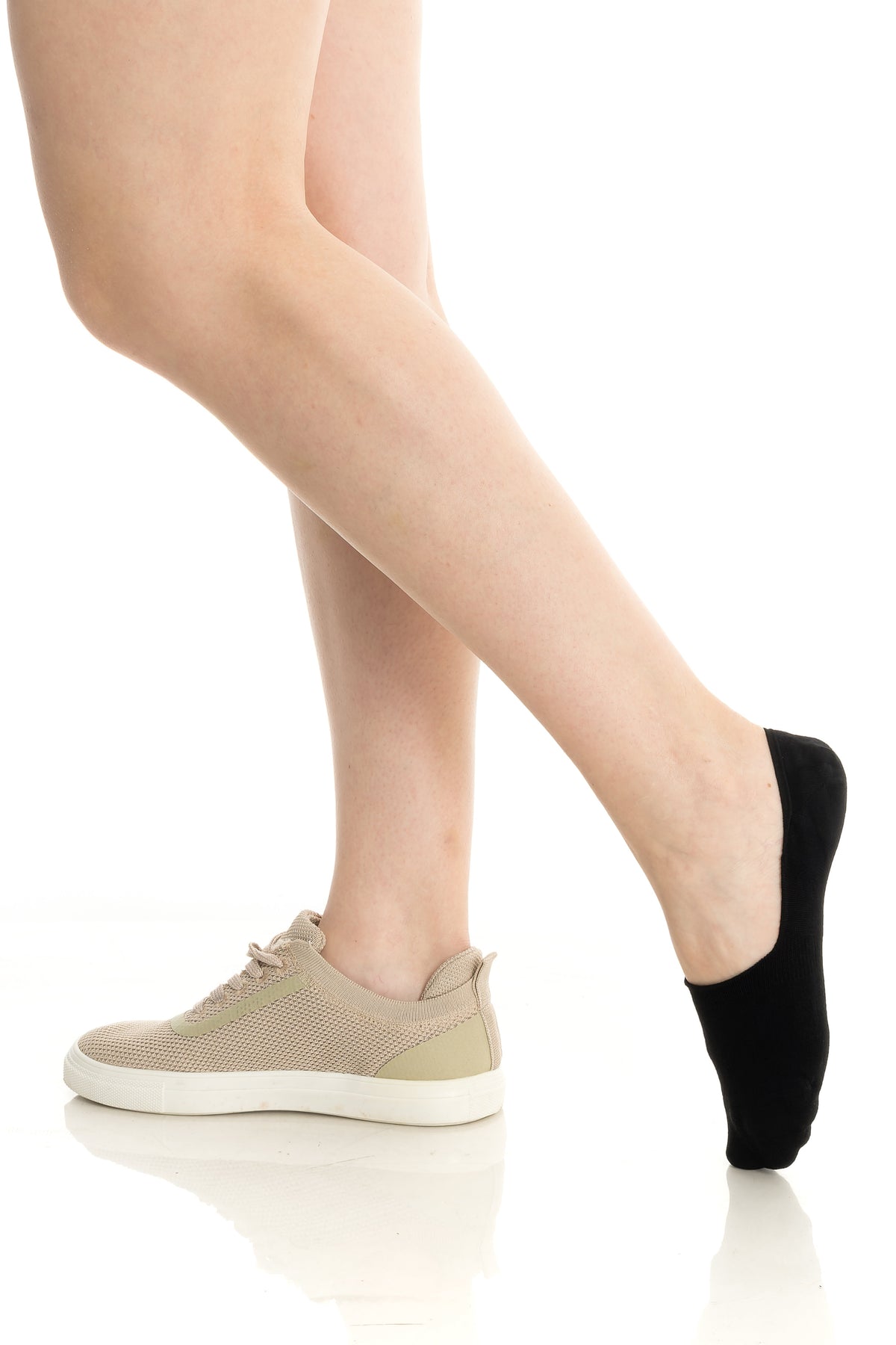 Women’s Bamboo No-Show Socks 6-Pack, White, Pink & Black