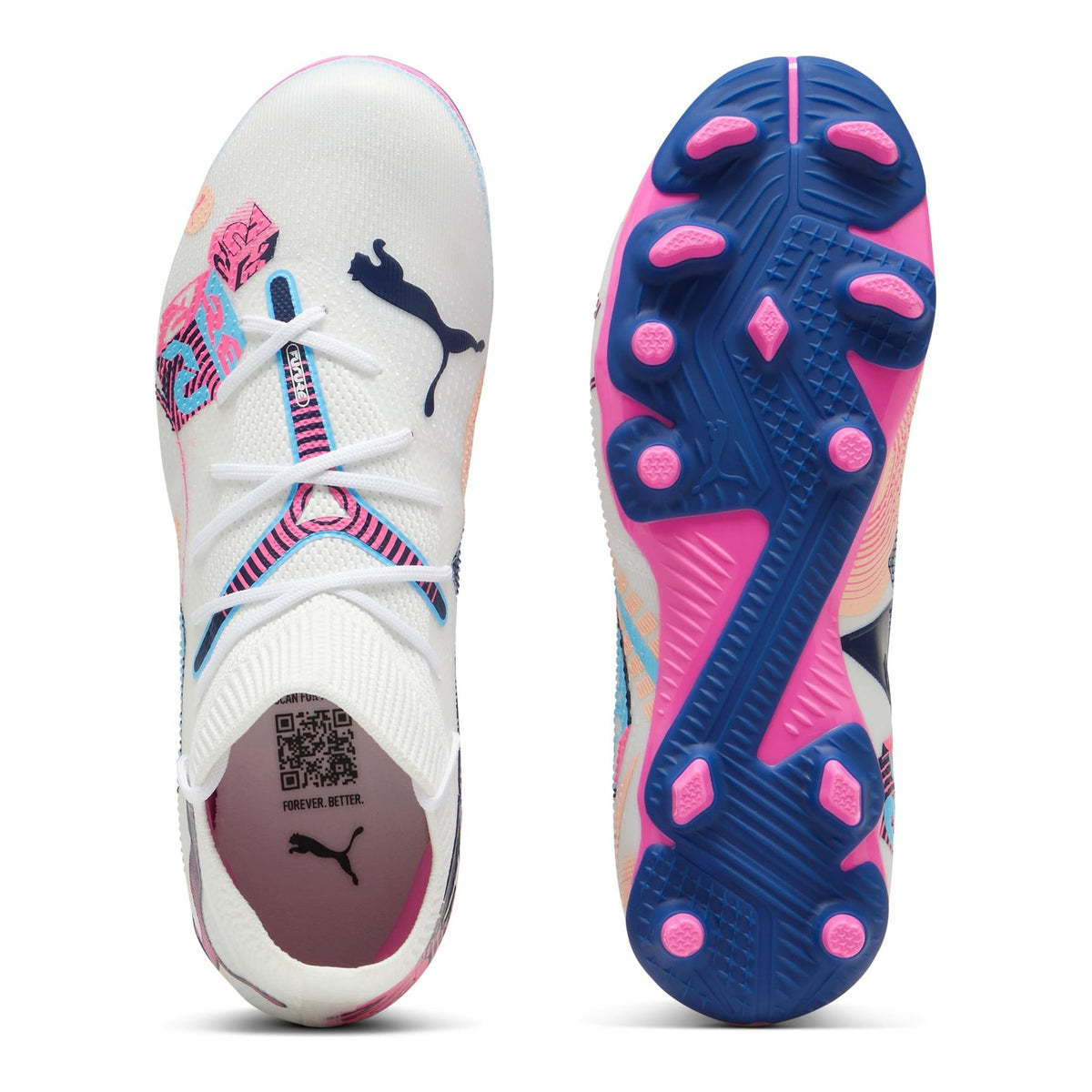 Puma Future 7 Match Volume Up Youth Football Boots White/Pink