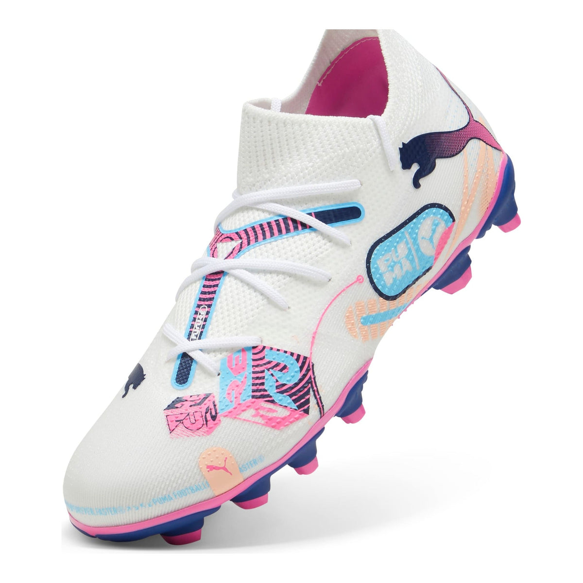 Puma Future 7 Match Volume Up Youth Football Boots White/Pink