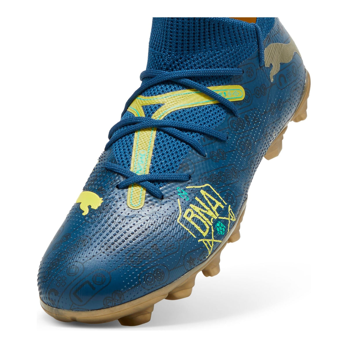 Puma Future 7 Match BNA Youth Football Boots Marine Blue/Pelé Yellow