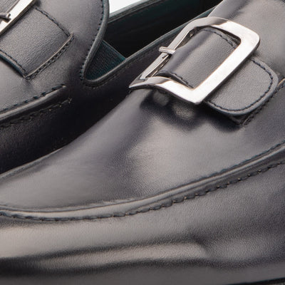 The Astoria Navy Buffalo Leather Men’s Loafer