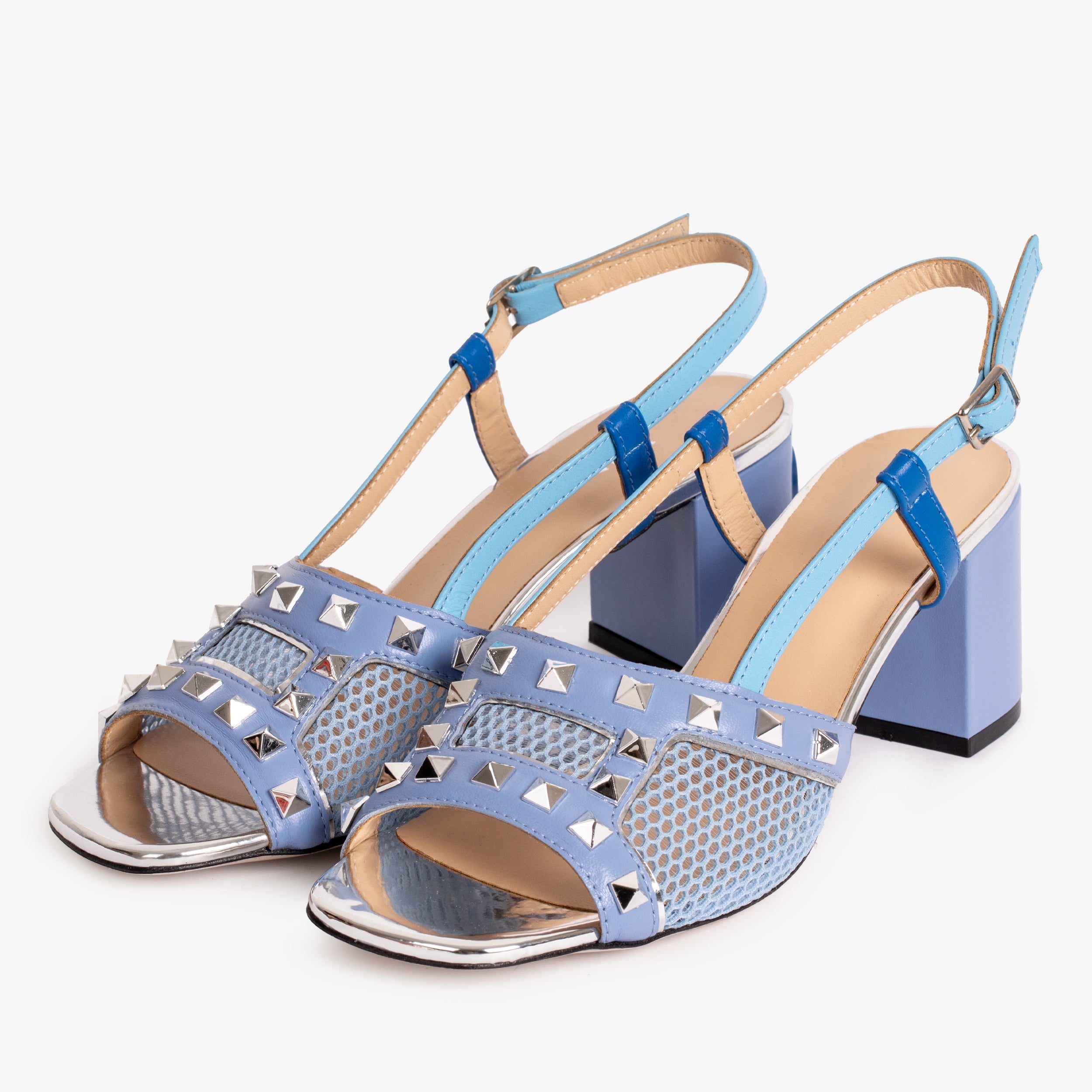 The Linea Blue Leather Women Slingback Sandal
