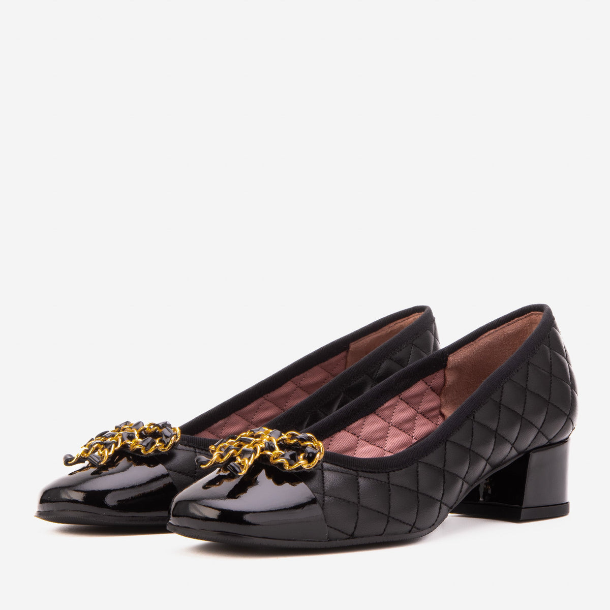 Vinci Leather The Bellarose Black Quilted Leather Women Heel – product view 2