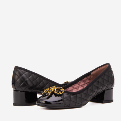 Vinci Leather The Bellarose Black Quilted Leather Women Heel – product view 5