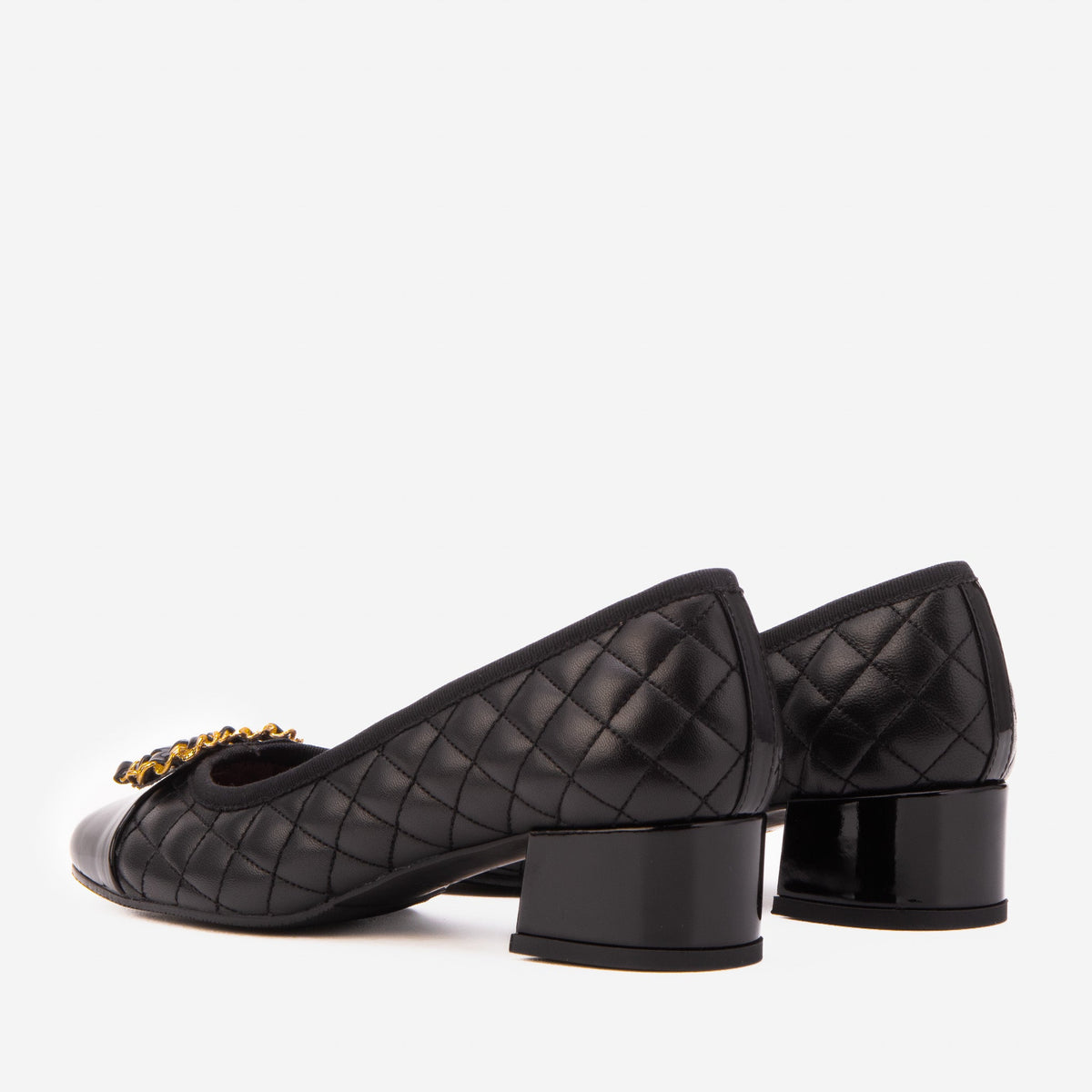 Vinci Leather The Bellarose Black Quilted Leather Women Heel – product view 4