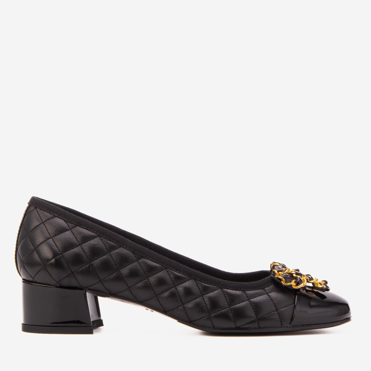Vinci Leather The Bellarose Black Quilted Leather Women Heel – product view 1