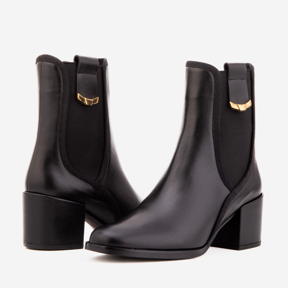 Vinci Leather The Kensington Black Leather Block Heel Women’s Mid-Calf Boot – product view 5