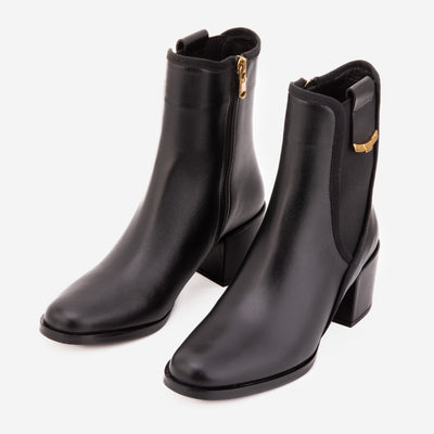 Vinci Leather The Kensington Black Leather Block Heel Women’s Mid-Calf Boot – product view 6