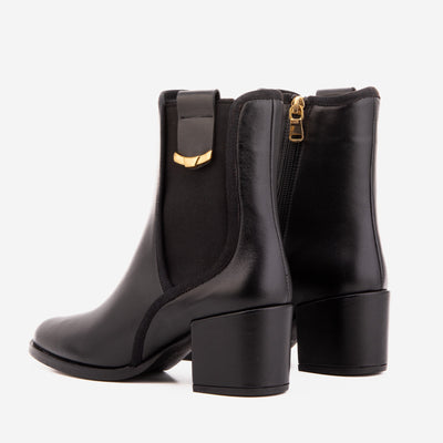 Vinci Leather The Kensington Black Leather Block Heel Women’s Mid-Calf Boot – product view 4