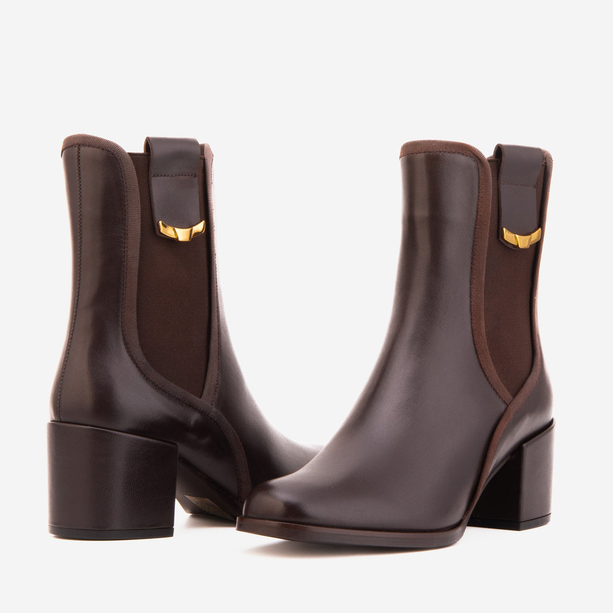 Vinci Leather The Kensington Brown Leather Block Heel Women’s Mid-Calf Boot – product view 5
