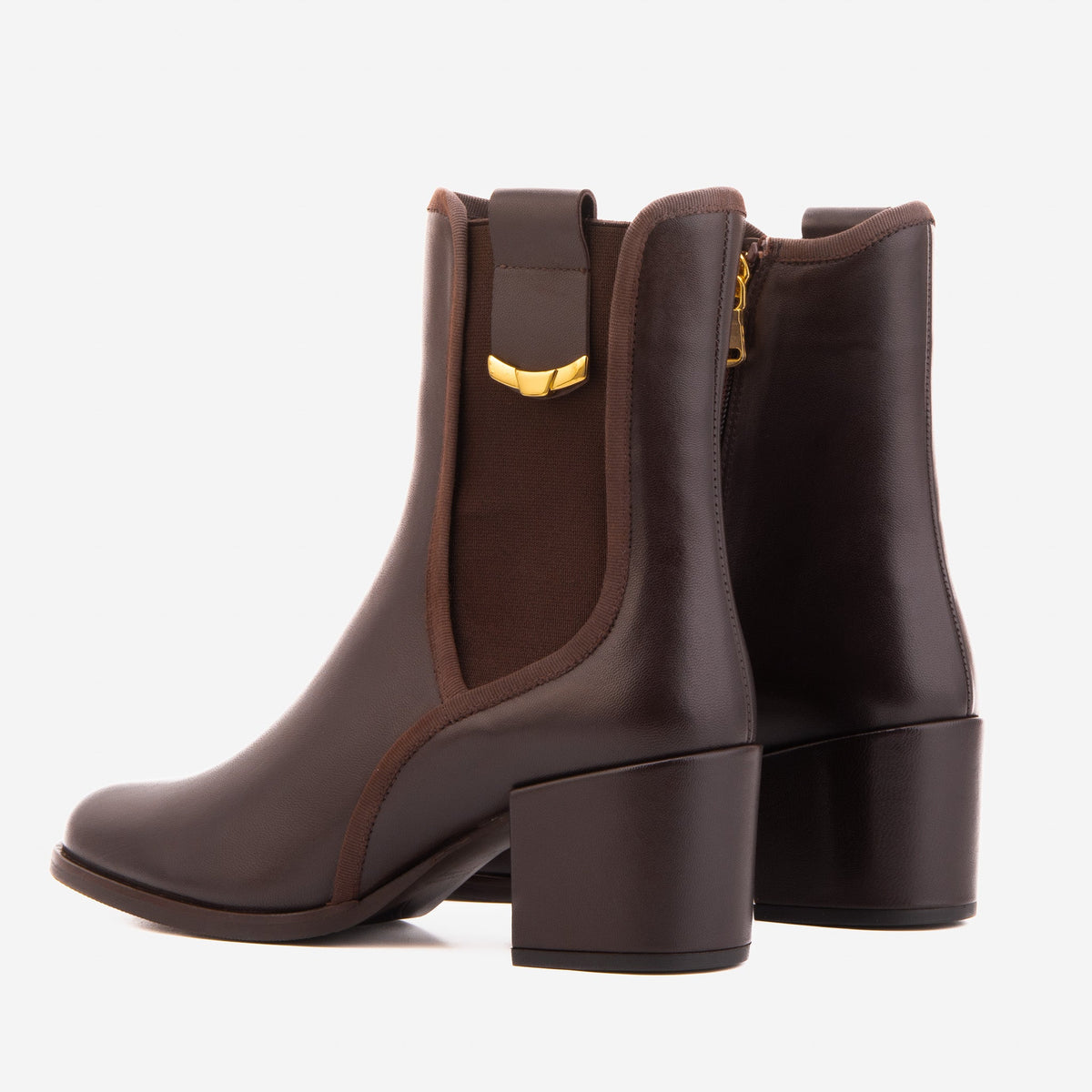 Vinci Leather The Kensington Brown Leather Block Heel Women’s Mid-Calf Boot – product view 6